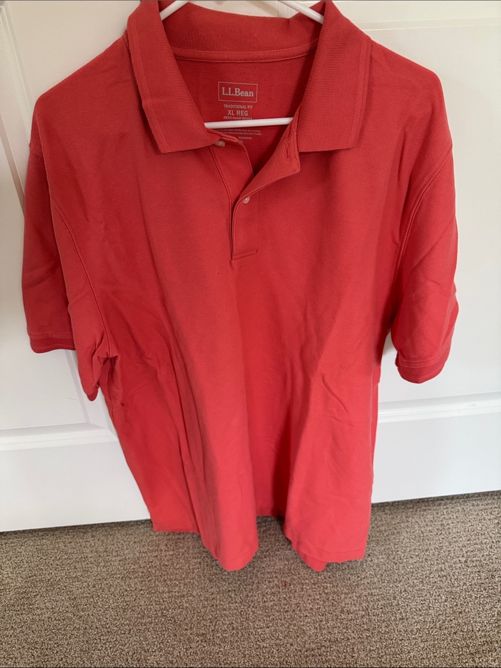 L.L. Bean Men's Coral-Red Polo Shirt